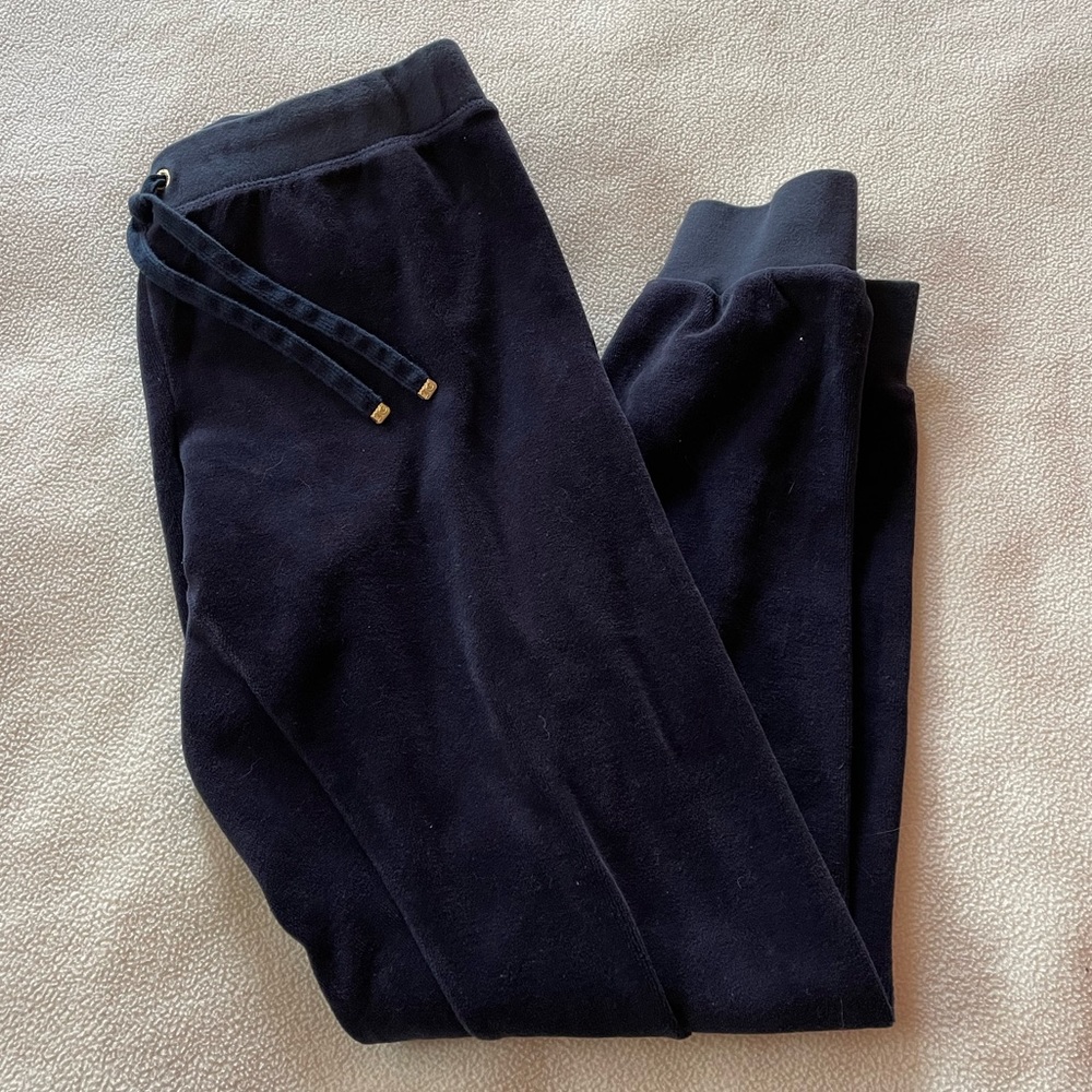 Juicy Couture Velour Navy Jogger Sweatpants Y2K Style Size M